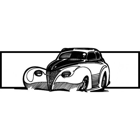 Retro stylizované dřevěné auto - dekorativní obraz na zeď - SAMUEL