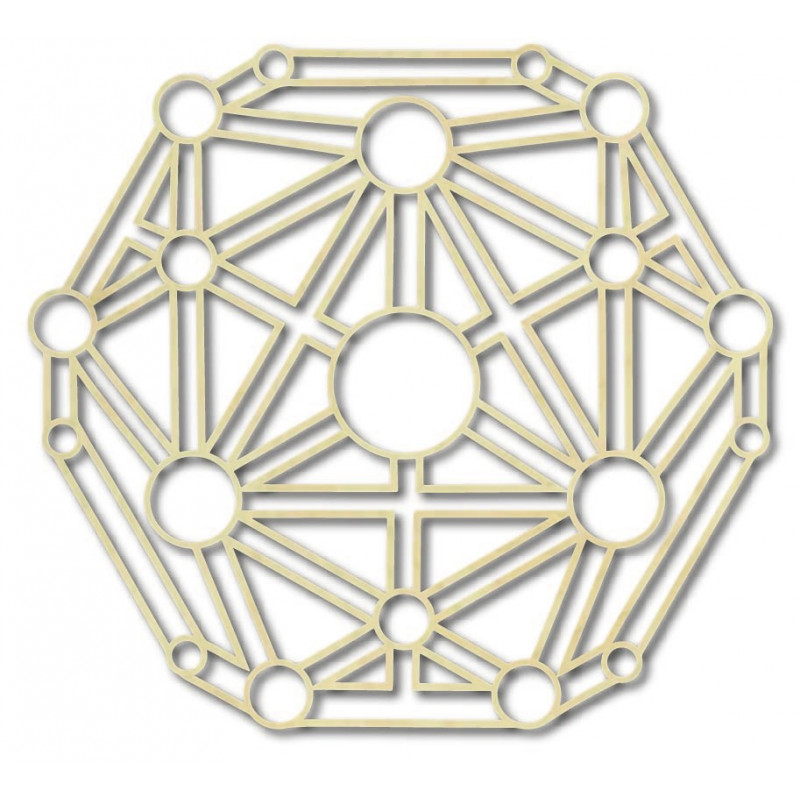 Geometrický obraz na zeď vyřezávaný z dřevěné...