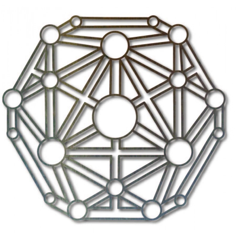 Geometrický obraz na zeď vyřezávaný z dřevěné...