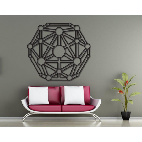 Geometrický obraz na zeď vyřezávaný z dřevěné překližky