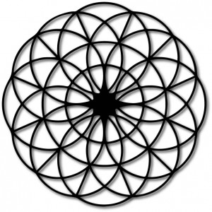 Kouzelná dřevěná mandala na zeď - Kruhy I průměr FI 50,... 2